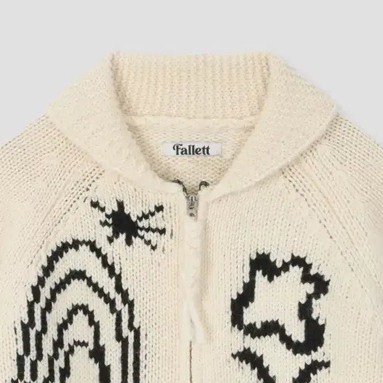 [BUNJANG] Palette Drawing Garden Cowichan Knit Zip-up Ivory / 팔렛 드로잉 가든 코위찬 니트 집업 아이보리