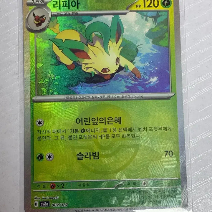 [BUNJANG] Pokemon Leafeon Tera Monball Rare Card / [귀여운 포켓몬카드] 리피아 테라 몬볼레어