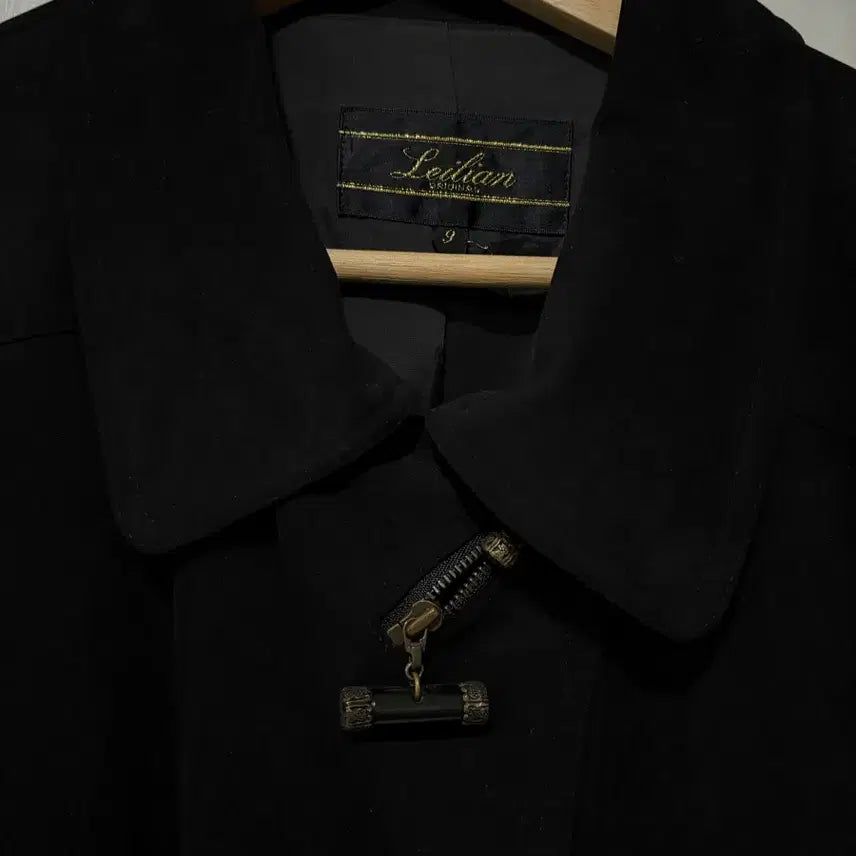 [BUNJANG] Leilian Black Suede Duffel Coat / Leilian 레리앙 블랙 스웨이드 코트