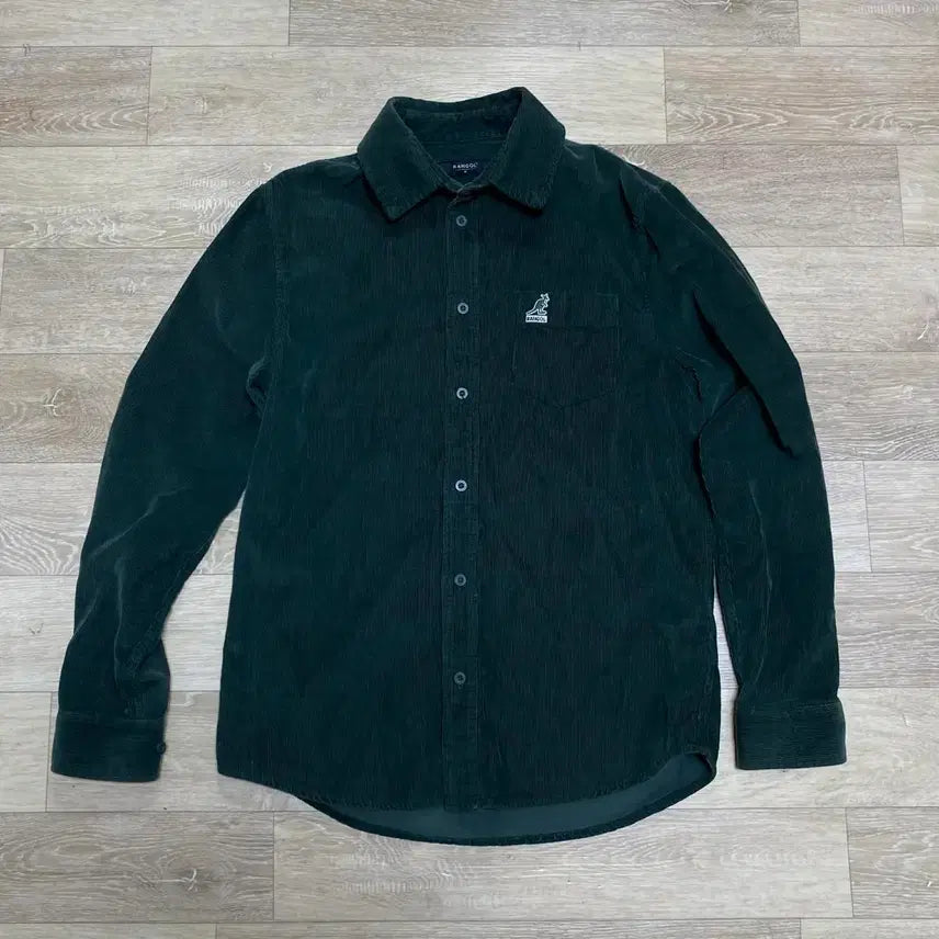 [BUNJANG] Kangol Corduroy Shirt - Deep Green / 캉골 코듀로이 셔츠 딥그린 녹색 교신