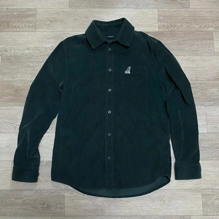 [BUNJANG] Kangol Corduroy Shirt - Deep Green / 캉골 코듀로이 셔츠 딥그린 녹색 교신