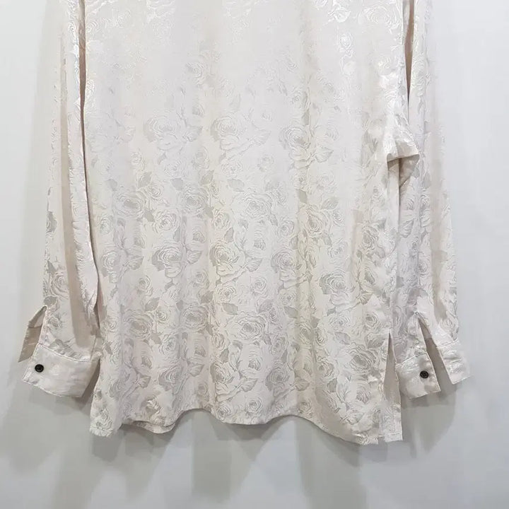 [SOLD OUT] JPN 빈티지 장미 패턴 오버핏 긴팔 롱 블라우스 여L Q45