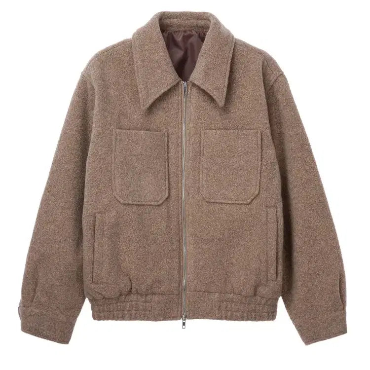 [BUNJANG] TNGT Oversized Wool Blouson Beige Jacket / TNGT 오버핏 울 블루종 점퍼 베이지 95 새제품