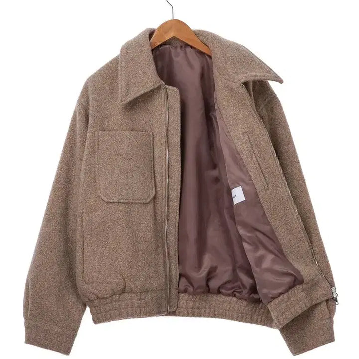 [BUNJANG] TNGT Oversized Wool Blouson Beige Jacket / TNGT 오버핏 울 블루종 점퍼 베이지 95 새제품