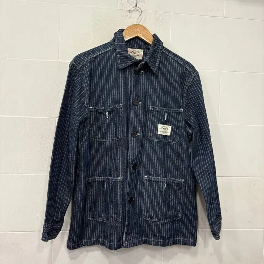 [BUNJANG] Vintage Workwear Striped Denim Jacket / 빈티지 워크웨어 스트라이프 데님 자켓