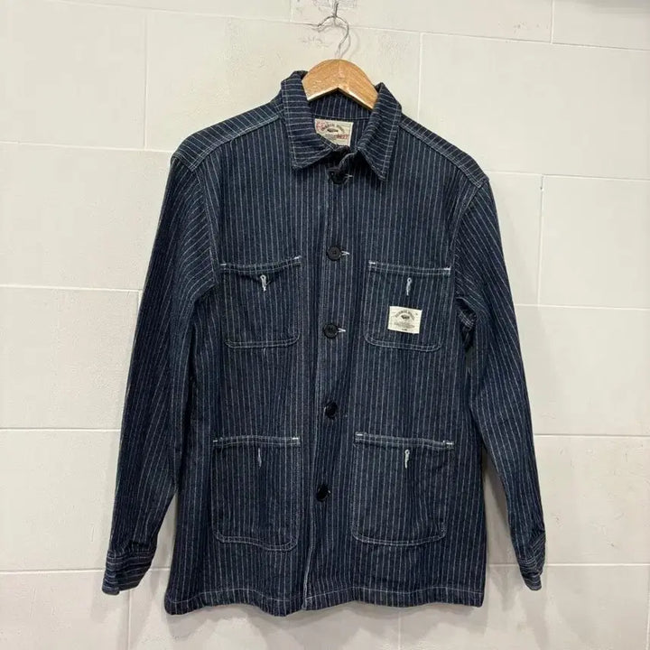 [BUNJANG] Vintage Workwear Striped Denim Jacket / 빈티지 워크웨어 스트라이프 데님 자켓