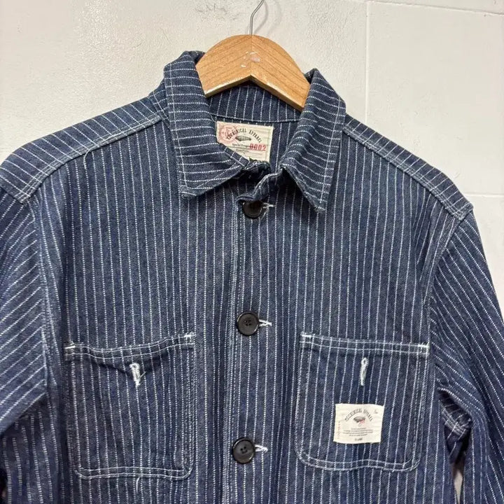 [BUNJANG] Vintage Workwear Striped Denim Jacket / 빈티지 워크웨어 스트라이프 데님 자켓