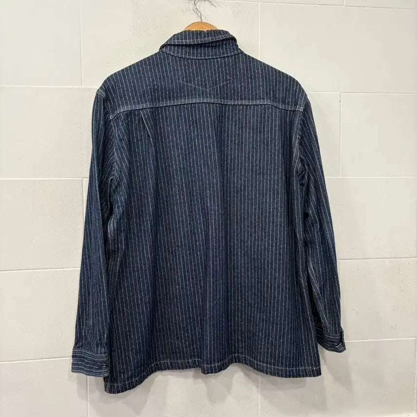 [BUNJANG] Vintage Workwear Striped Denim Jacket / 빈티지 워크웨어 스트라이프 데님 자켓