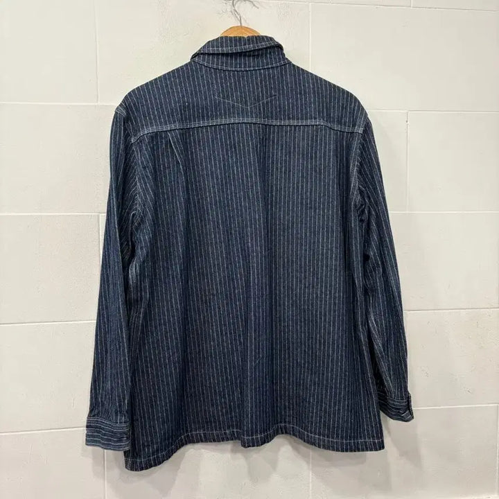 [BUNJANG] Vintage Workwear Striped Denim Jacket / 빈티지 워크웨어 스트라이프 데님 자켓