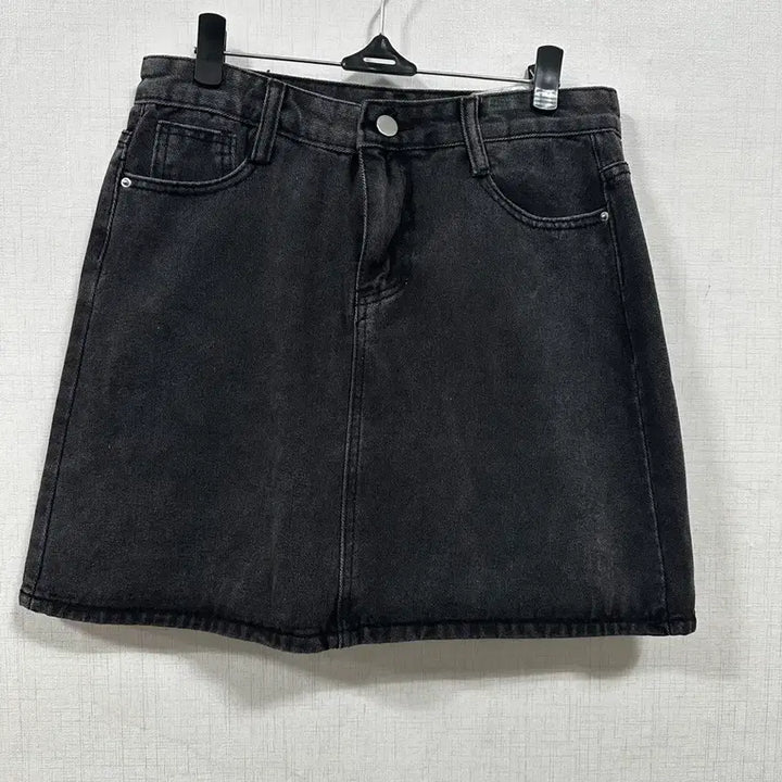 [BUNJANG] Black Denim Mini Skirt / 블랙 데님 미니 스커트