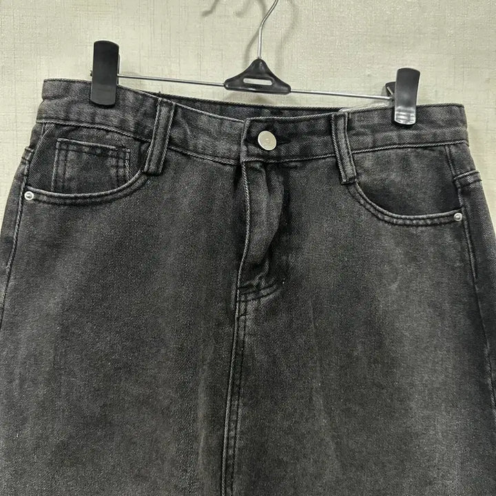 [BUNJANG] Black Denim Mini Skirt / 블랙 데님 미니 스커트