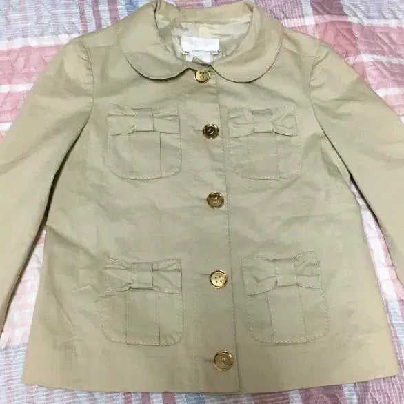 [BUNJANG] ICB Beige Ribbon Pocket Short Jacket - Vintage / 33사이즈 추천 ICB 베이지 리본포켓 숏자켓 빈티지
