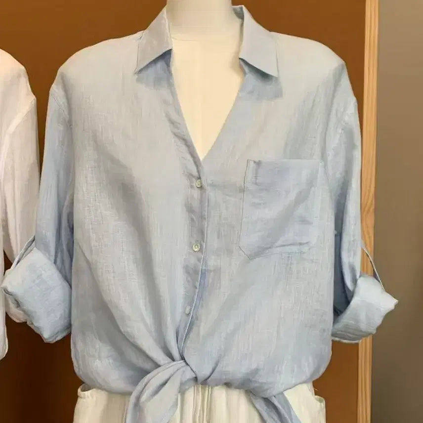 [BUNJANG] Sky Blue Linen Shirt / 하늘색 린넨 셔츠