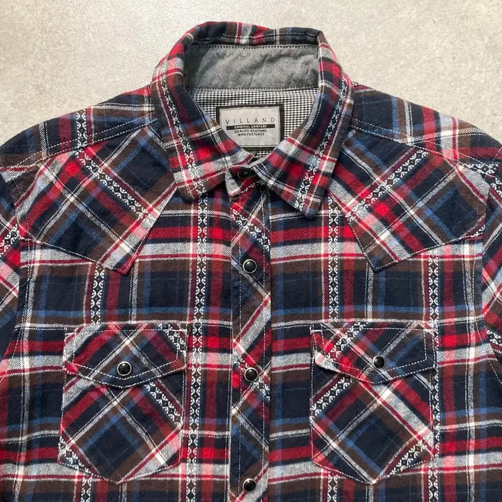 [BUNJANG] VILLAND Vintage Western Check Shirt / VILLAND 일본 빈티지 웨스턴 체크 셔츠