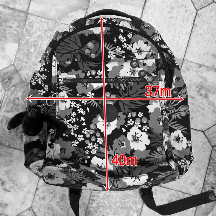 [BUNJANG] Kipling Flower Backpack Travel Bag / 키플링 플라워 백팩 여행가방