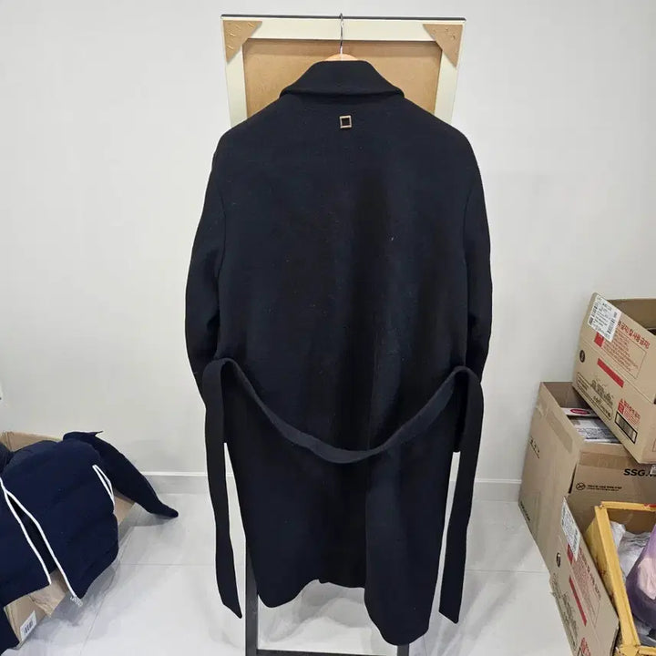 [BUNJANG] Wooyoungmi Black Robe Coat 48 / 우영미 블랙로브 코트 끈48 국내105