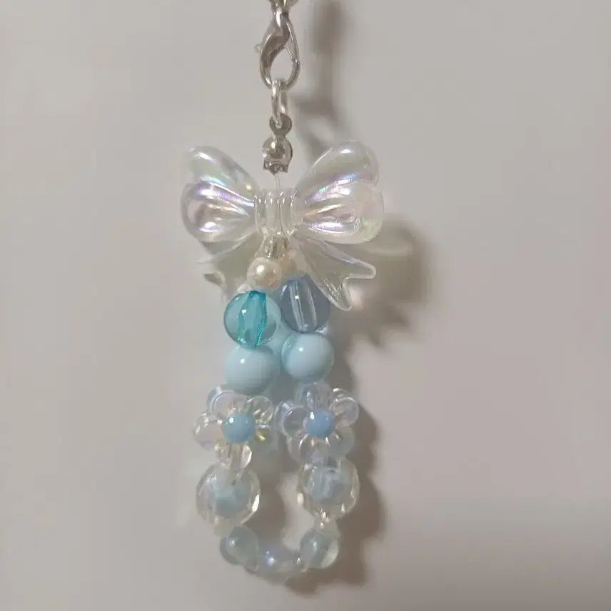 [BUNJANG] Blue Beaded Phone Charm / 파랑 비즈 핸드폰 키링