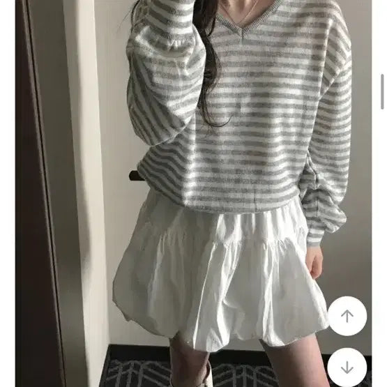 [BUNJANG] Mini Foé Striped Knit / 미니포에 단가라 니트