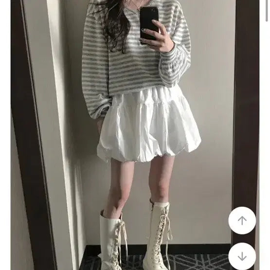 [BUNJANG] Mini Foé Striped Knit / 미니포에 단가라 니트
