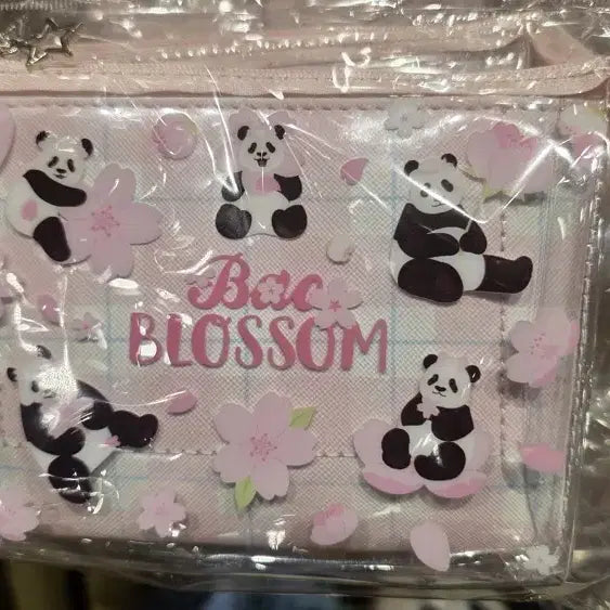 [BUNJANG] Everland Cherry Blossom Bao Family Double Vinyl Pouch / 에버랜드 벚꽃 바오패밀리 이중 비닐파우치