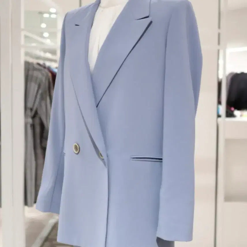 [BUNJANG] It MICHAA Sky Blue Double Jacket (55-66) / 잇미샤 하늘색 봄자켓(55-66)