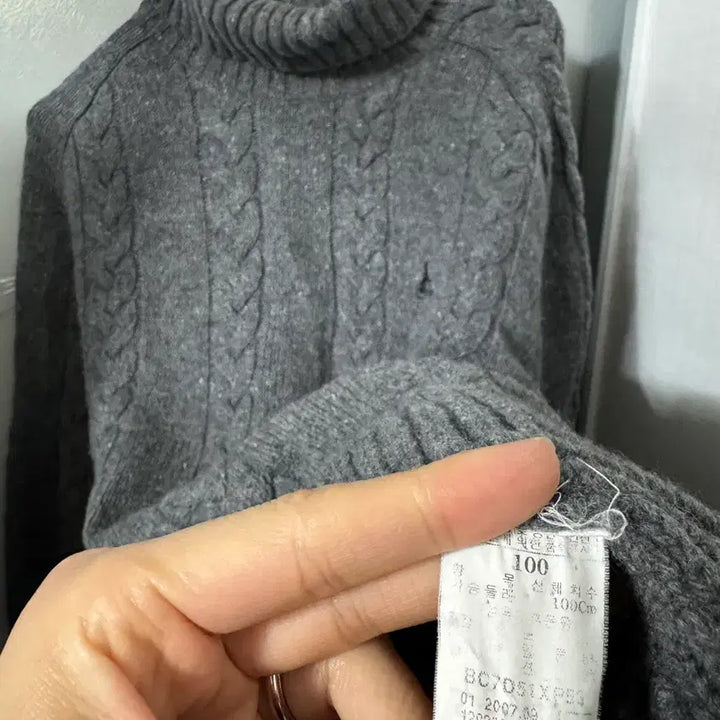 [BUNJANG] Beanpole Cable Knit Turtleneck Sweater / 빈폴 터틀넥 100-105 오버핏 꽈베기 케이블