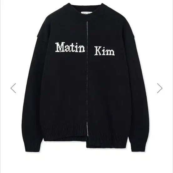[BUNJANG] Matinkim Black Logo Knit Sweater / 마뗑킴 블랙 로고 니트