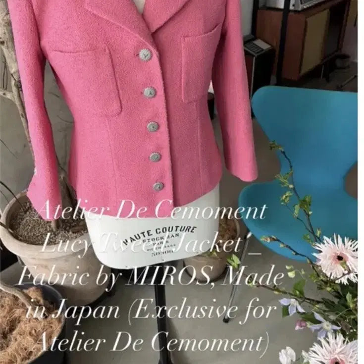 [BUNJANG] Atelier Saimon Miros Pink Tweed Jacket / 아뜰리에 쎄모먼 Miros 핑크 트위드자켓36사이즈