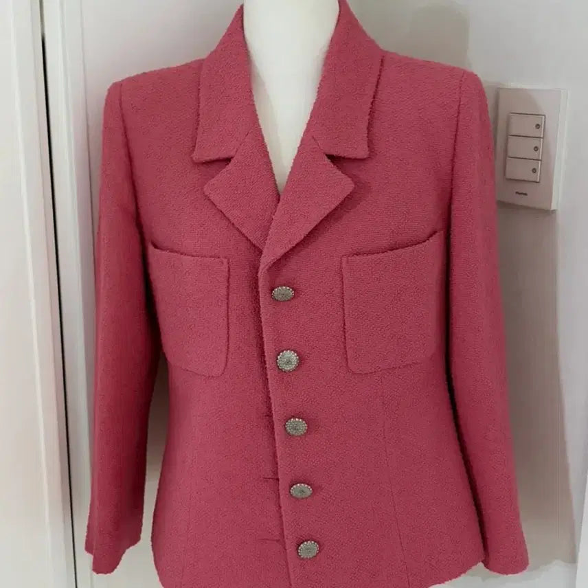 [BUNJANG] Atelier Saimon Miros Pink Tweed Jacket / 아뜰리에 쎄모먼 Miros 핑크 트위드자켓36사이즈