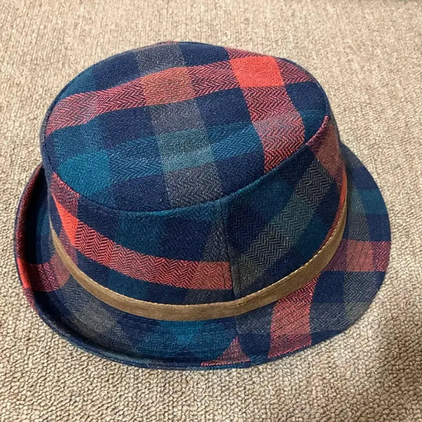[BUNJANG] Unbranded Check Fedora Hat / 체크 페도라 중절모 새상품