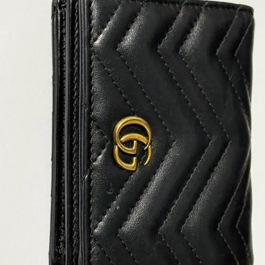 [BUNJANG] Gucci Marmont Bifold Wallet Black / 구찌 마몬트 반지갑 블랙