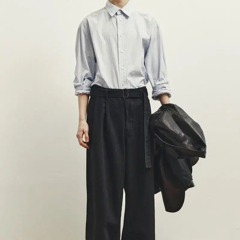 [BUNJANG] YOUTH Belted Denim Pants Black S Size / 유스 YOUTH 벨티드 데님 팬츠 블랙 S사이즈