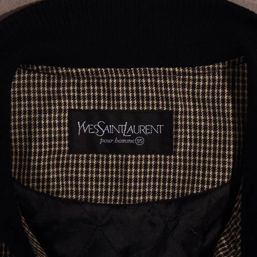 [BUNJANG] Yves Saint Laurent Checkered Blouson Jacket / 입생로랑 체크 블루종 자켓 C421