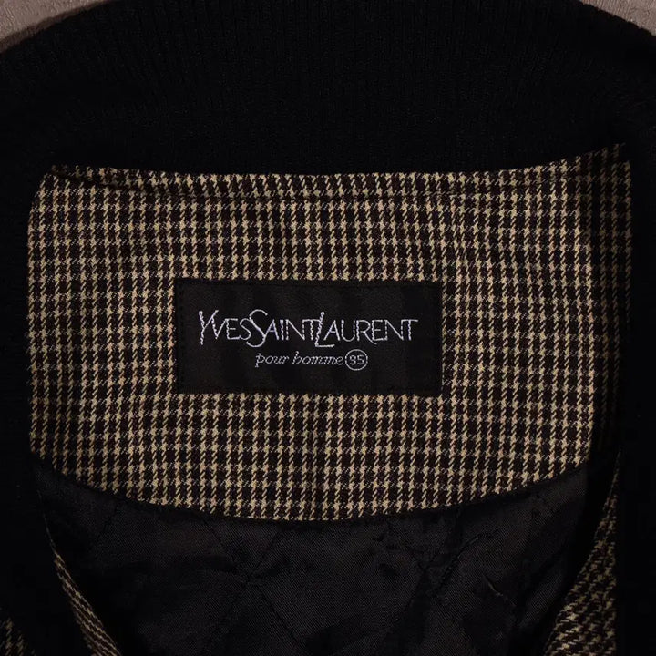 [BUNJANG] Yves Saint Laurent Checkered Blouson Jacket / 입생로랑 체크 블루종 자켓 C421