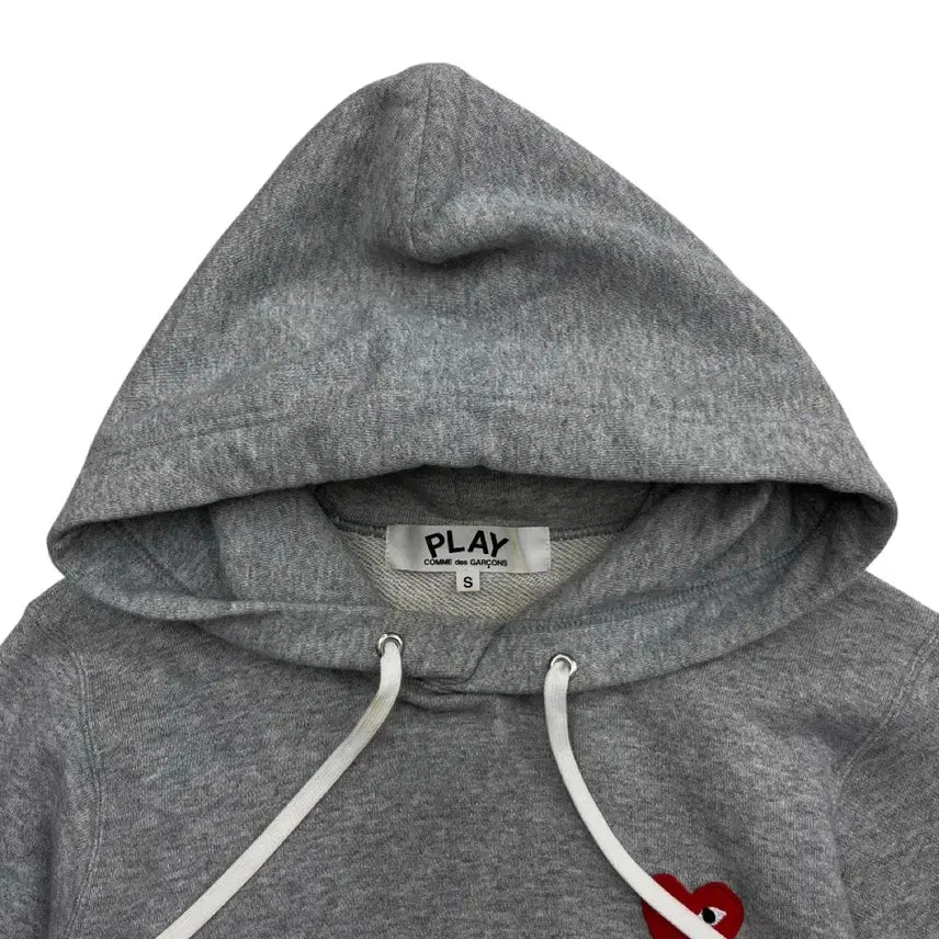 [BUNJANG] Comme des Garcons Heart Patch Gray Hoodie / 꼼데가르송 하트와펜 그레이 후드