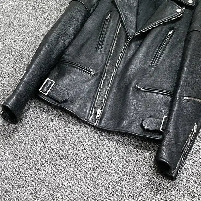 [BUNJANG] VIVASTUDIO Black Leather Rider Jacket / 비바스튜디오 블랙 가죽 라이더 자켓