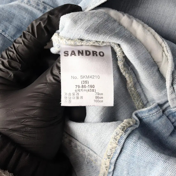 [BUNJANG] Sandro 22SS Half Sleeve Crop Denim Jacket / 산드로 22SS 하프 슬리브 크롭 반팔 데님 재킷