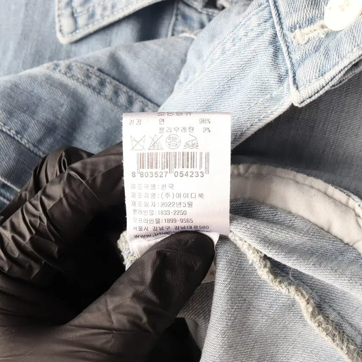 [BUNJANG] Sandro 22SS Half Sleeve Crop Denim Jacket / 산드로 22SS 하프 슬리브 크롭 반팔 데님 재킷