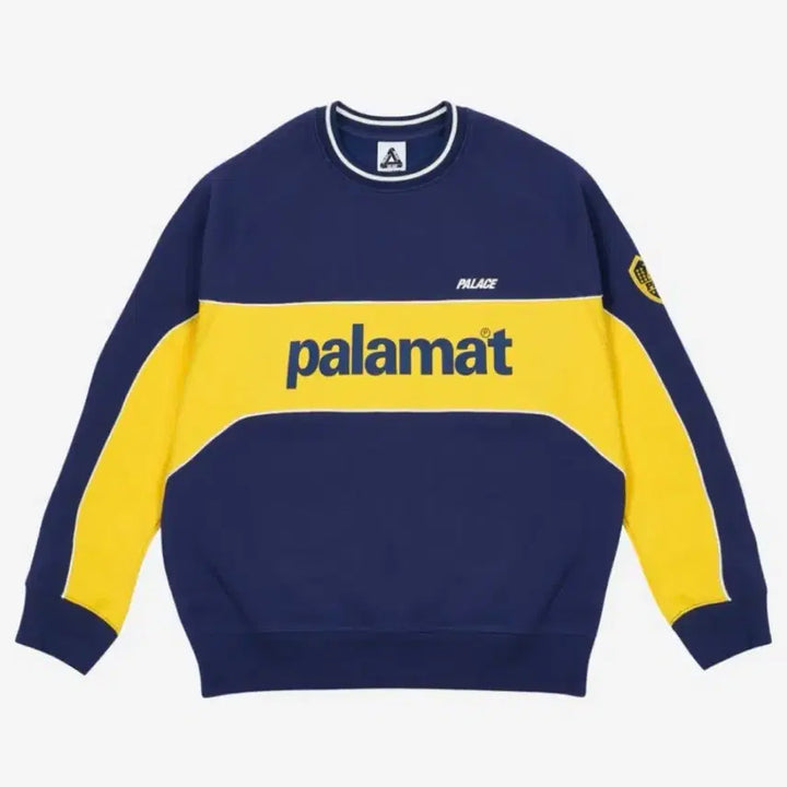 [BUNJANG] Palace Pallamatt Crew Sweatshirt - Navy Yellow XXL / 팔라스 팔라맷 크루 스웻셔츠 맨투맨 XXL