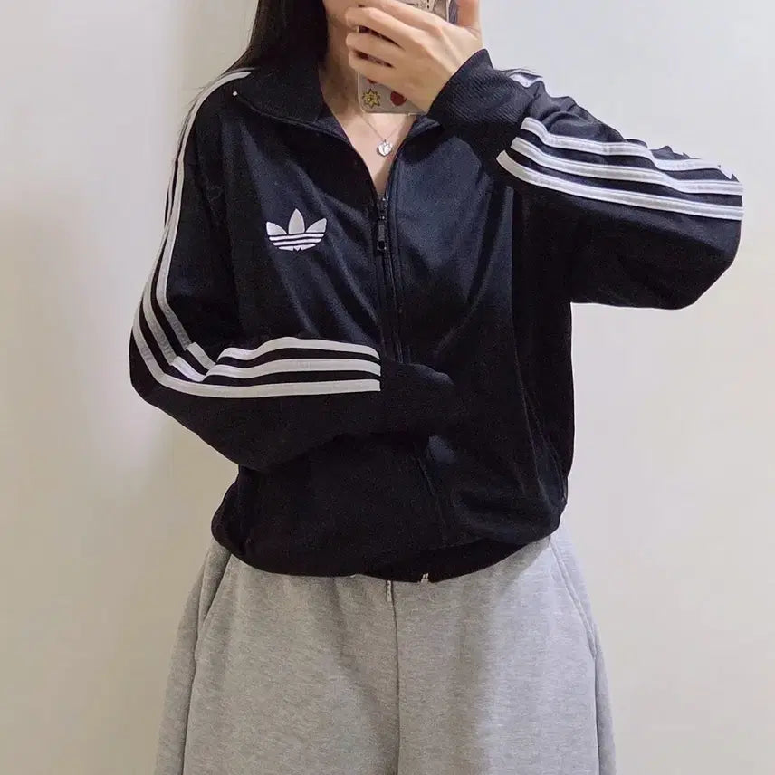 [BUNJANG] Adidas Firebird Black Silver Track Top / 아디다스 파이어버드 블랙 실버 져지 트랙탑