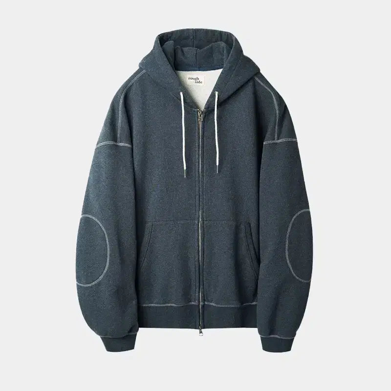 [BUNJANG] Lopsided Oversized Zip Up Hoodie Navy / 러프사이드 Oversized Zip Up Hoodie Navy(2)