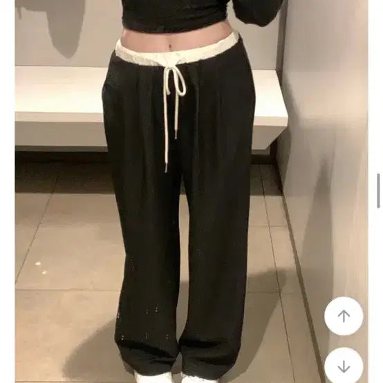 [BUNJANG] Aing Closet Wide Pants / 에이블리 아잉클로젯 배색 와이드 팬츠