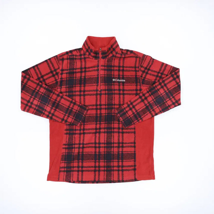 [SOLD OUT] M 컬럼비아 체크 후리스 반집업 0310H1