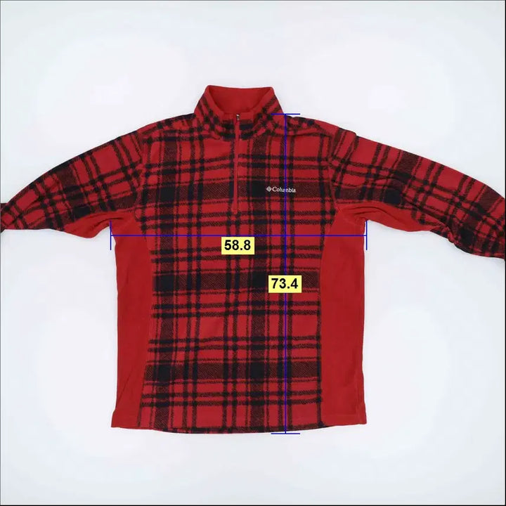 [SOLD OUT] M 컬럼비아 체크 후리스 반집업 0310H1