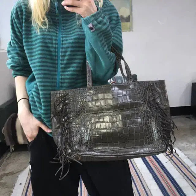 [BUNJANG] LANVIN 0346 Leather Shoulder Handbag Brown Khaki Y2K / 투티/0346 LANVIN 가죽 숄더 핸드백 브라운 카키 유니크 Y2K