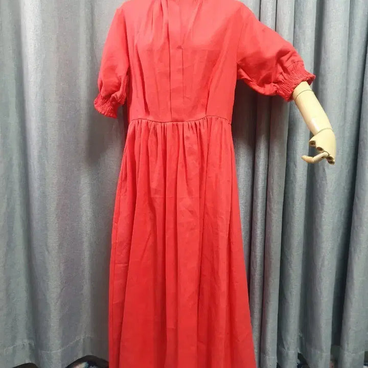 [BUNJANG] Boutique Red Puff Maxi Dress / 부티크 레드 퍼프 맥시원피스