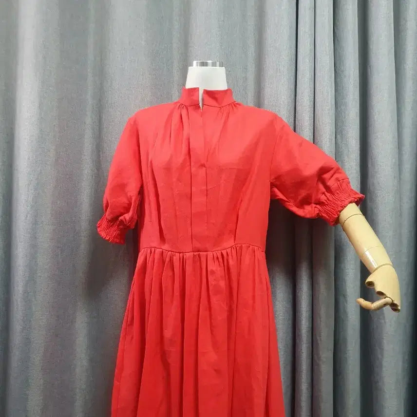 [BUNJANG] Boutique Red Puff Maxi Dress / 부티크 레드 퍼프 맥시원피스