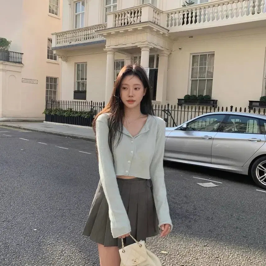 [BUNJANG] Leeds Mint Crop Cardigan / Leeds 민트 가디건