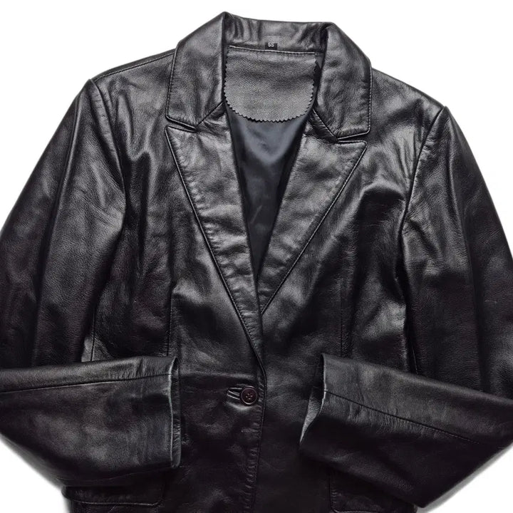 [BUNJANG] Vintage Lambskin Leather Blazer Jacket / [XS] 빈티지 양가죽 블레이저 자켓