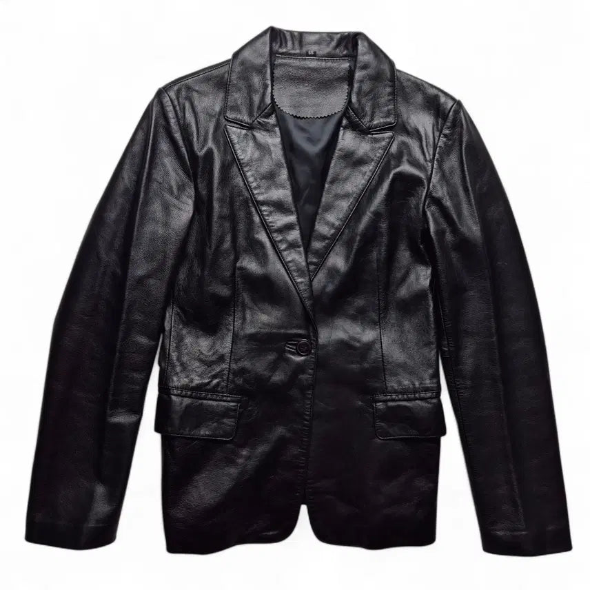 [BUNJANG] Vintage Lambskin Leather Blazer Jacket / [XS] 빈티지 양가죽 블레이저 자켓